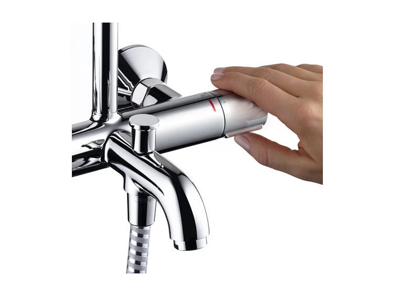 Colonne bain douche thermostatique HANSGROHE Vernis Shape 230 chromé + nettoyant Briochin