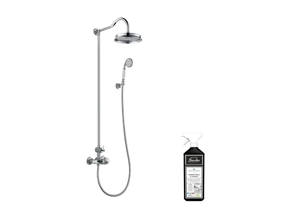Colonne de douche thermostatique recoupable PAINI Lady's Chrome + nettoyant Briochin
