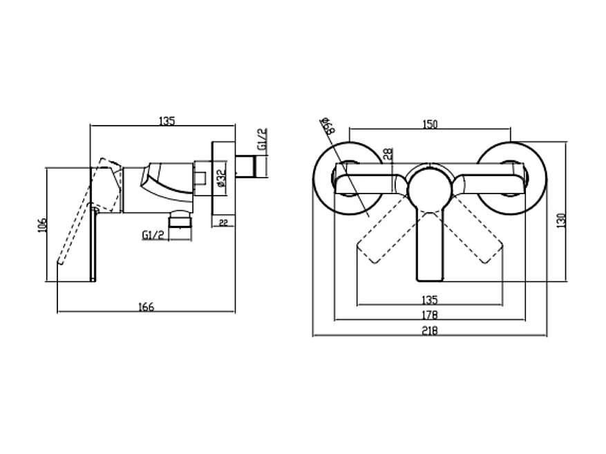 Mitigeur mécanique douche VILLEROY ET BOCH Architectura