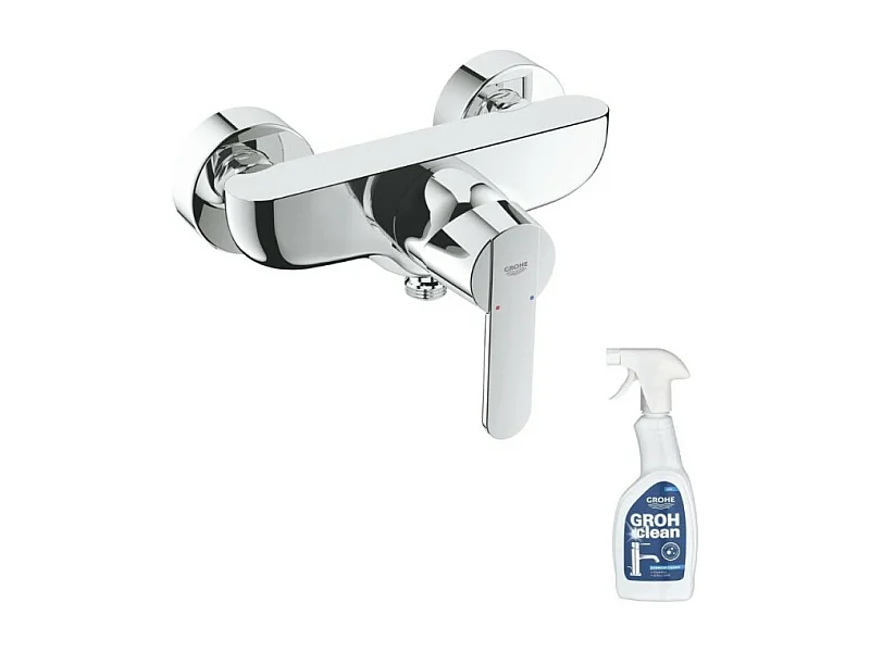 Mitigeur douche mécanique GROHE Quickfix Get + nettoyant GrohClean
