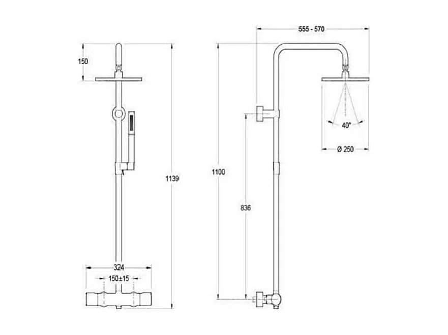 Jacob Delafon - Colonne douche thermostatique Toobi douchette 1 jet chrome