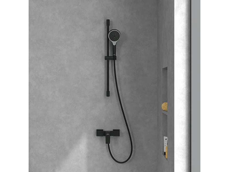 Mitigeur mécanique douche VILLEROY ET BOCH Architectura Square Noir mat