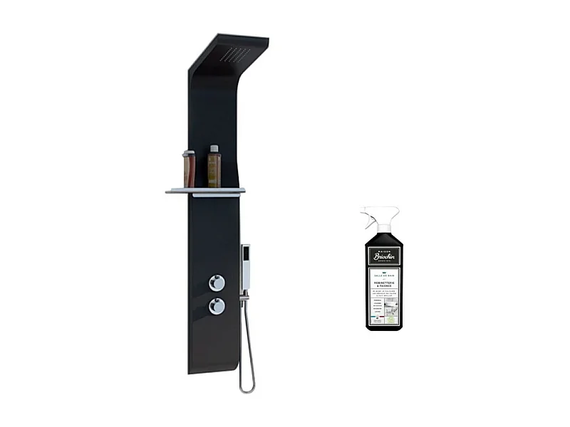 Colonne de douche KINEDO Aquamoon Noir + nettoyant Briochin