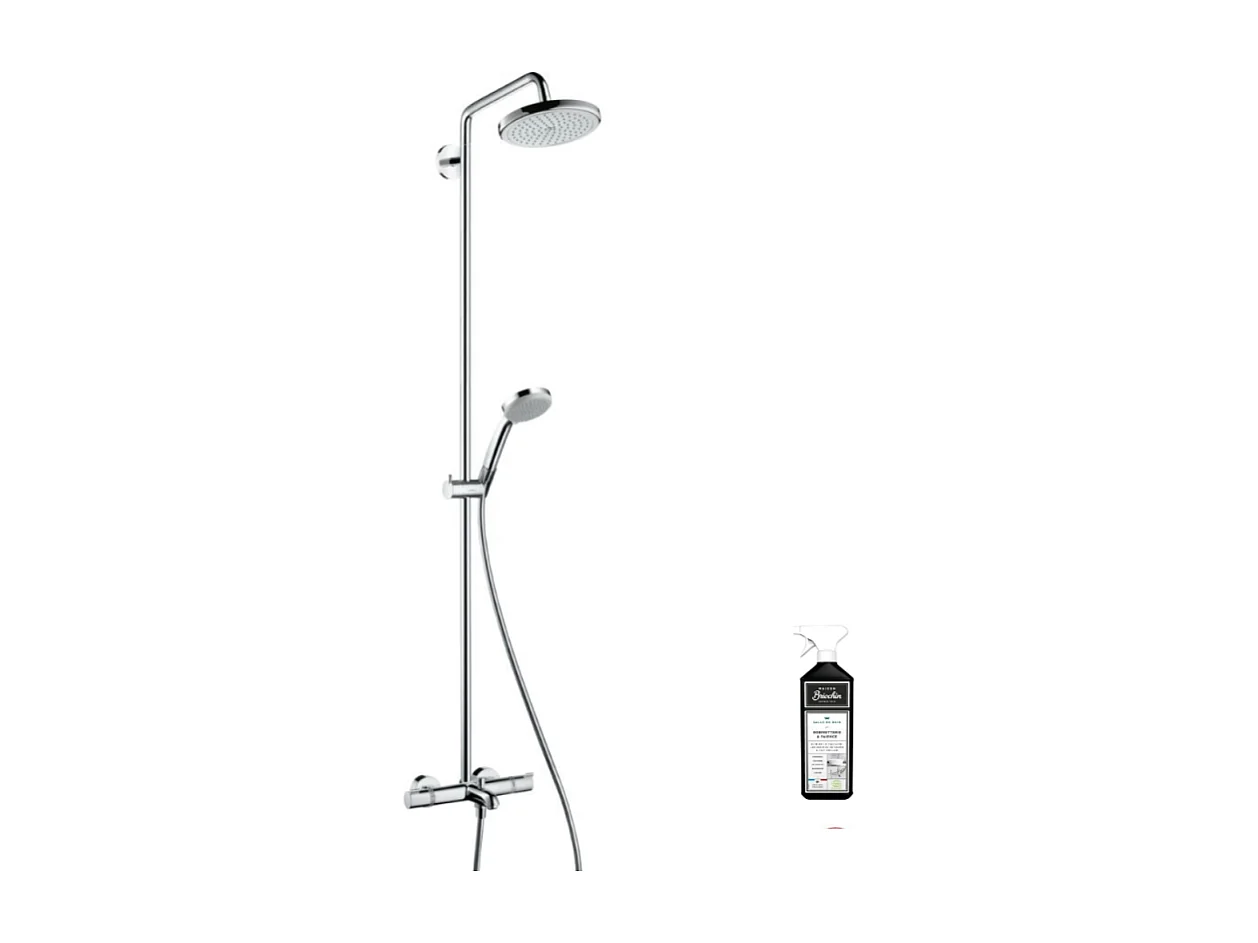 Colonne bain douche thermostatique HANSGROHE Croma 220 + nettoyant Briochin