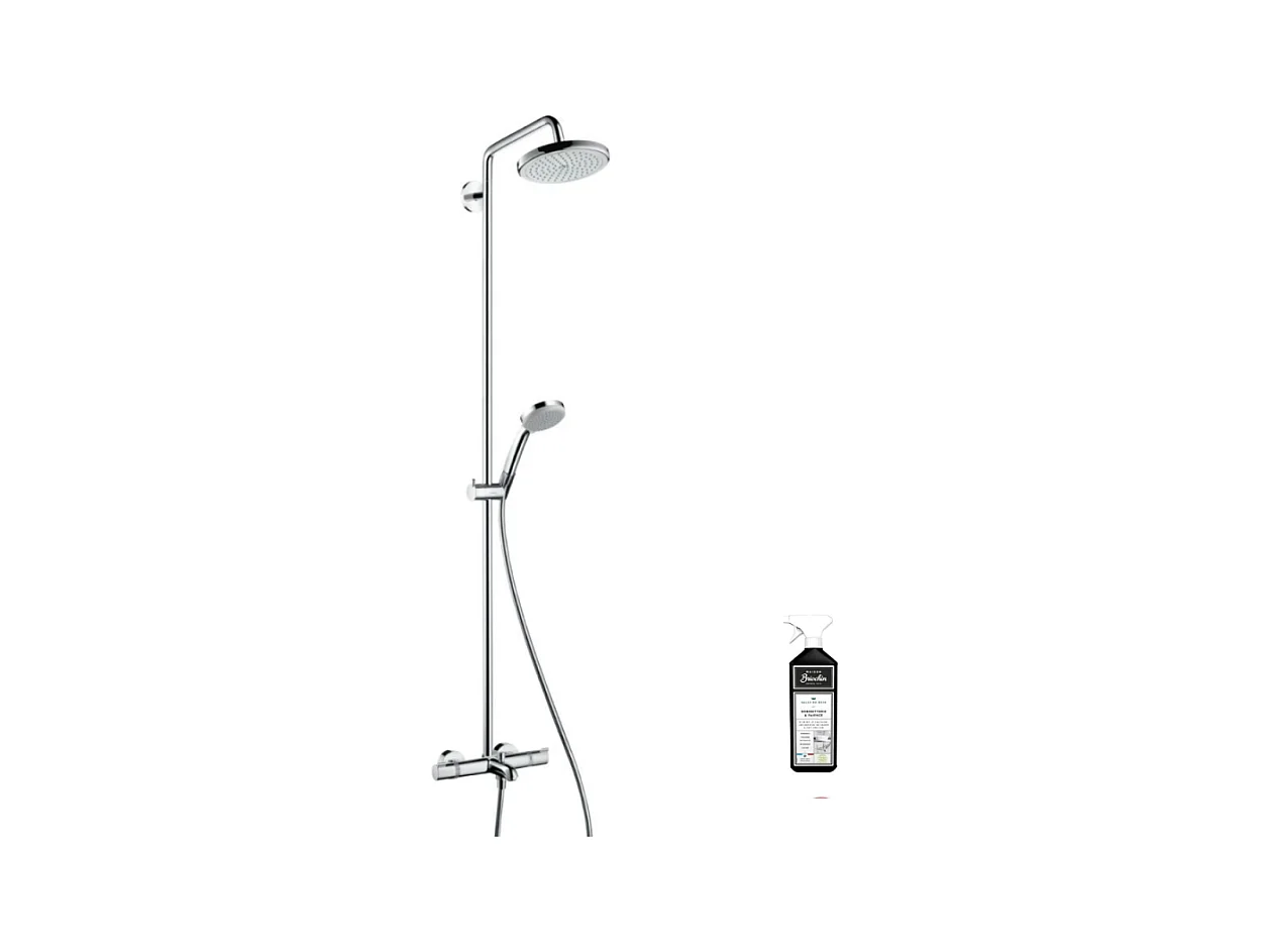 Colonne bain douche thermostatique HANSGROHE Croma 220 + nettoyant Briochin