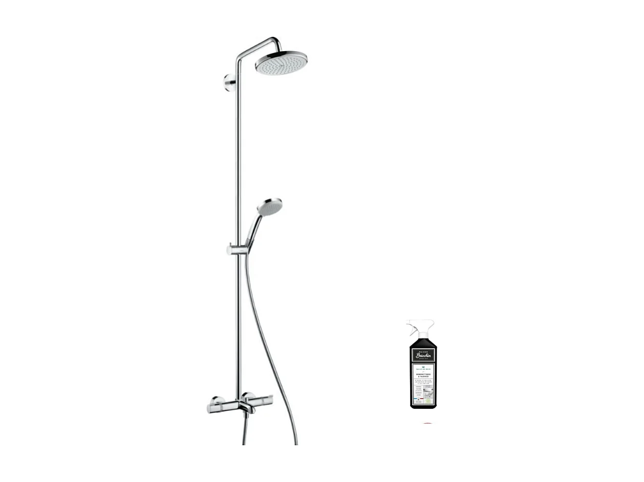 Colonne bain douche thermostatique HANSGROHE Croma 220 + nettoyant Briochin