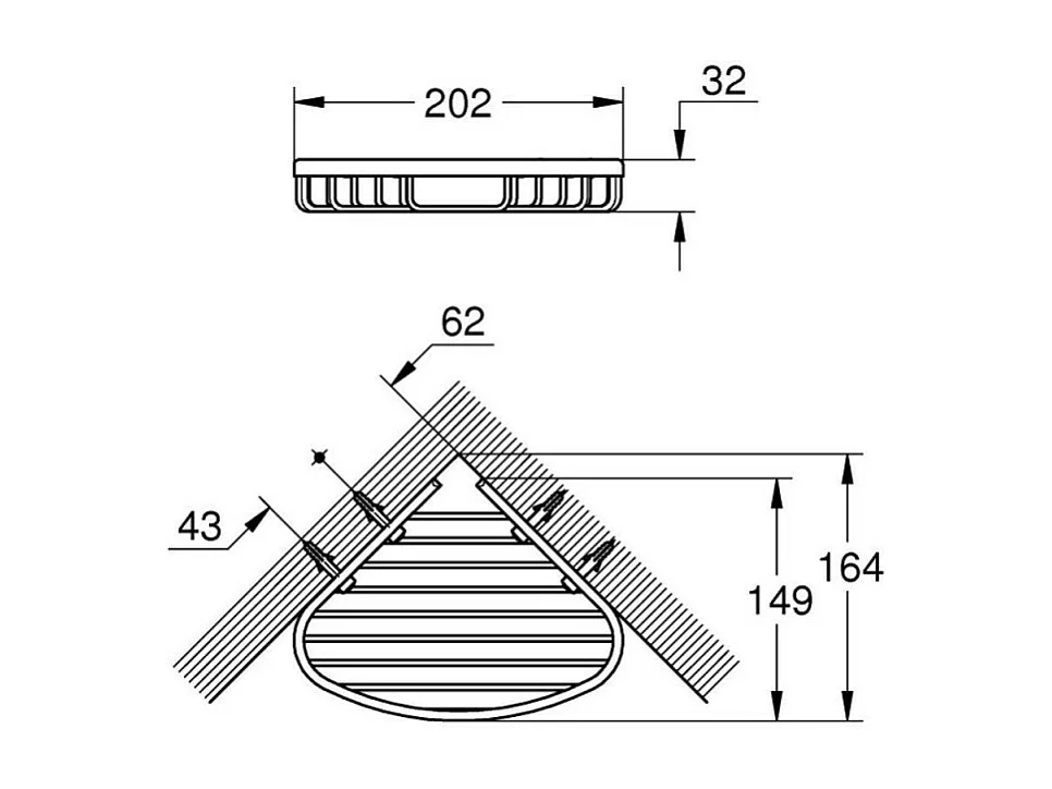 GROHE Colonne douche Vitalio + Porte savon Bau Cosmopolitan