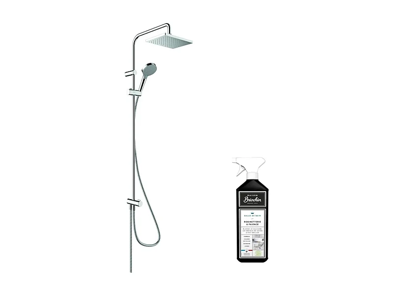 Colonne de douche HANSGROHE Vernis Shape 230 Reno EcoSmart chromée + nettoyant Briochin