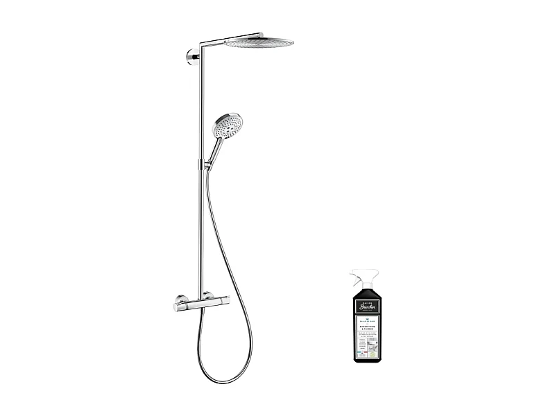 Colonne de douche thermostatique HANSGROHE Raindance S 300 chromée + nettoyant Briochin