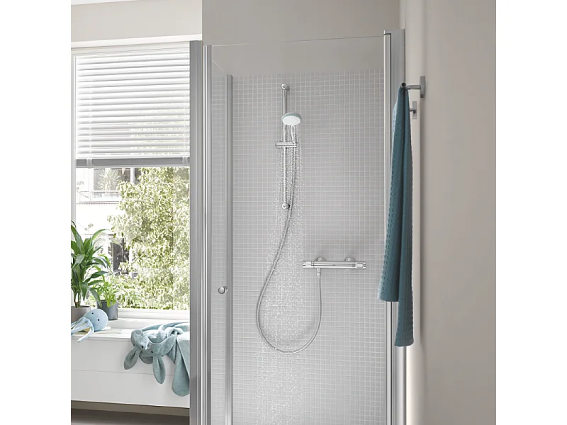 Mitigeur douche thermostatique GROHE Quickfix Precision Flow + nettoyant GrohClean