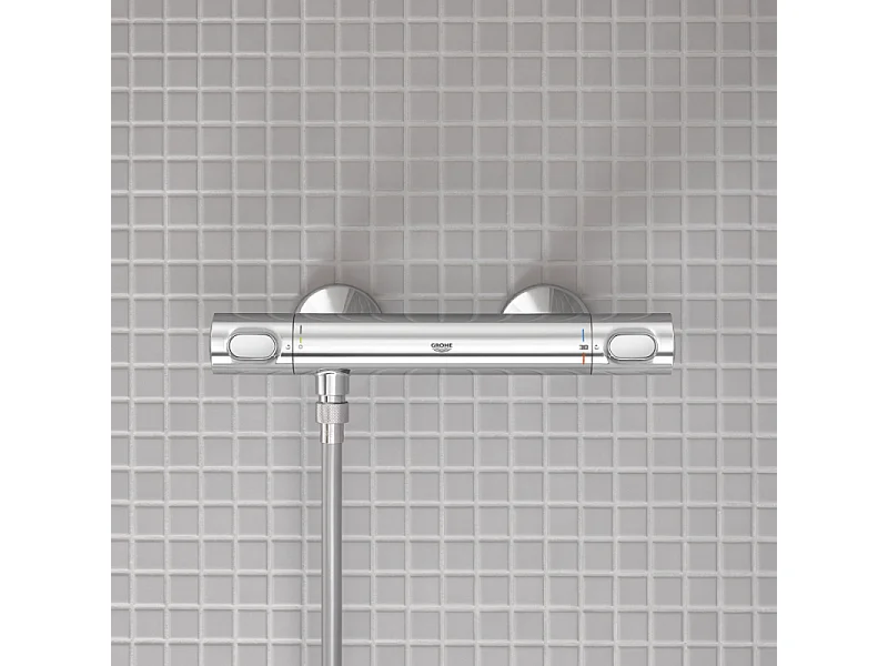 Mitigeur douche thermostatique GROHE Quickfix Precision Flow + nettoyant GrohClean