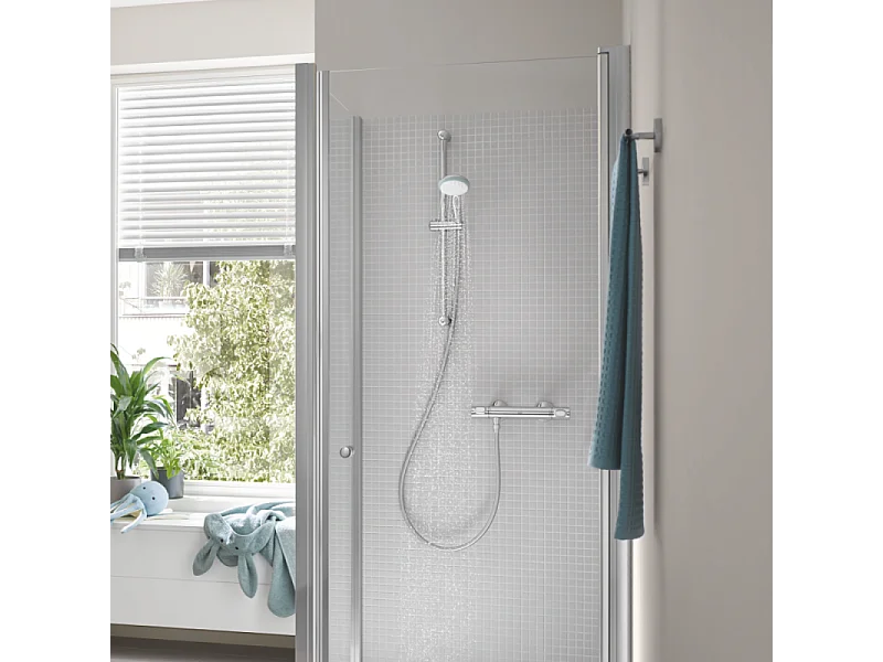 Mitigeur douche thermostatique GROHE Quickfix Precision Flow + nettoyant GrohClean