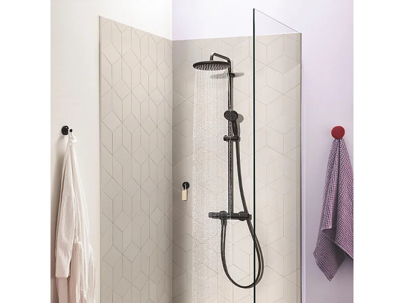 GROHE Vitalio Start System 250 columna de ducha termostática negra