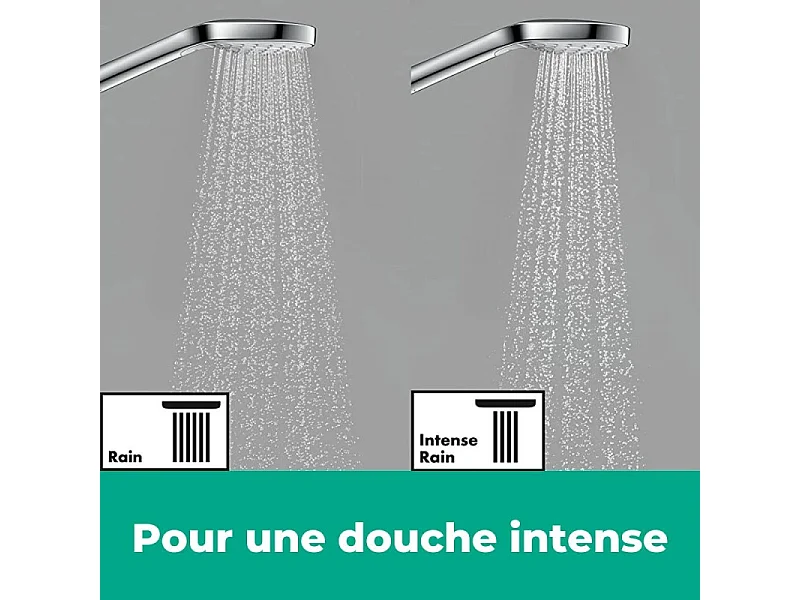 Colonne de douche thermostatique HANSGROHE Vernis Blend 2 jets noir mat + nettoyant Briochin