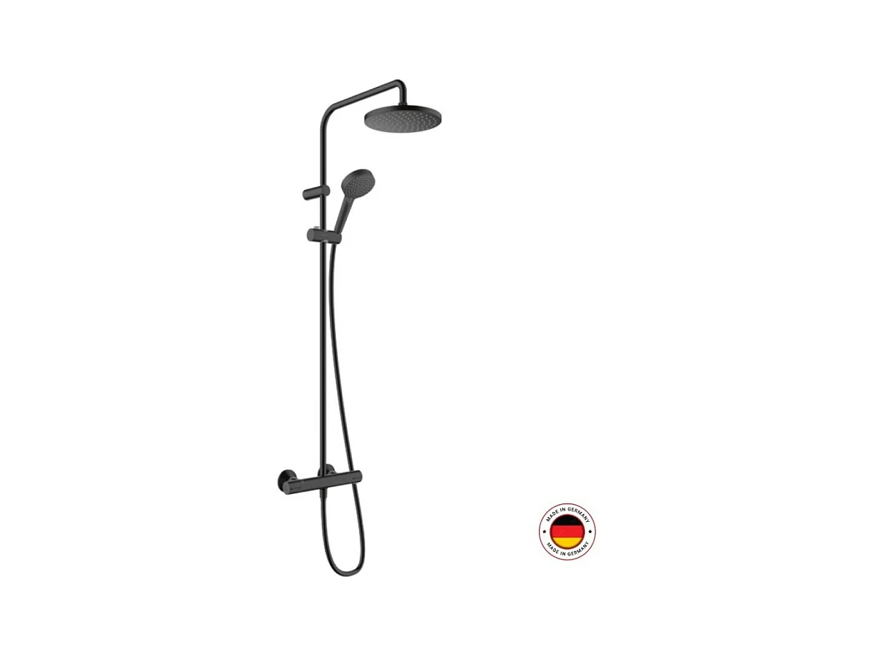Colonne de douche thermostatique HANSGROHE Vernis Blend 200 noir mat