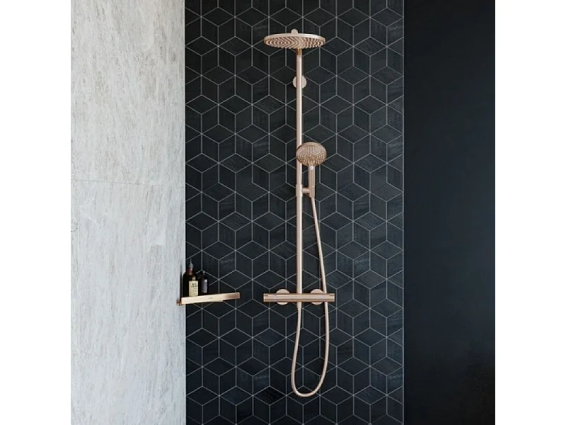 Colonne de douche thermostatique HANSGROHE Croma Select S 280 Aspect dorée poli + nettoyant Briochin