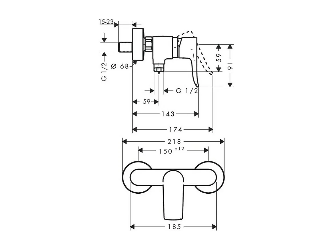 HANSGROHE Metris mezclador de ducha mecánico cromo