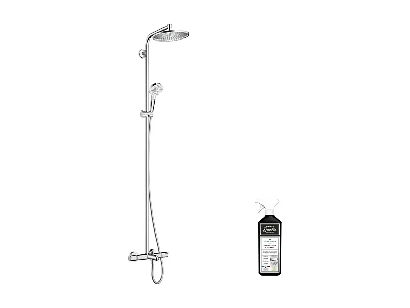 Colonne bain douche thermostatique HANSGROHE Crometta S 240 chromé + nettoyant Briochin