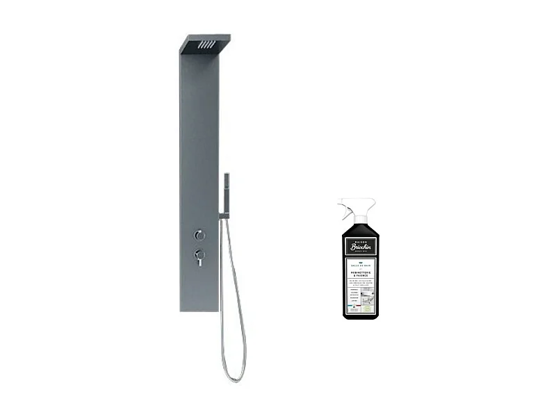 Colonne de douche KINEDO Aquastyle inox brossée + nettoyant Briochin
