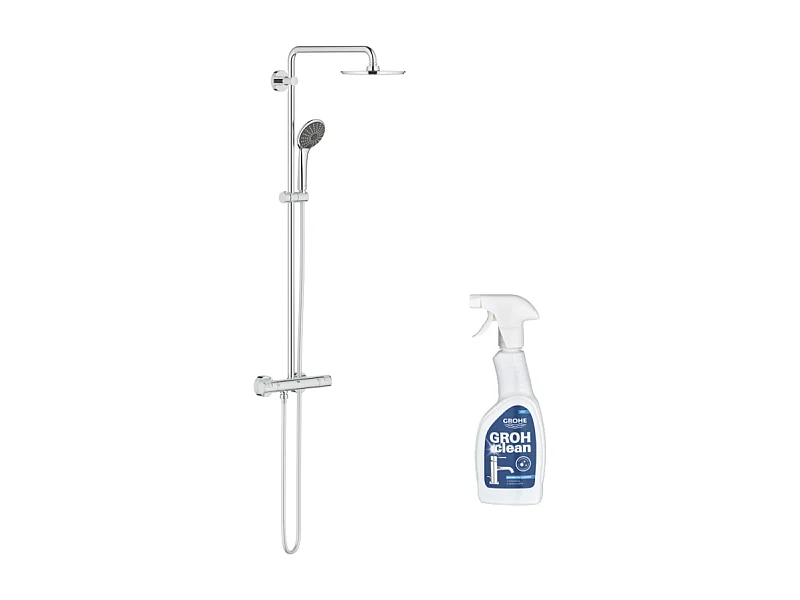 Colonne de douche avec mitigeur thermostatique GROHE Vitalio Joy System 210 Quickfix  + Nettoyant GroheClean