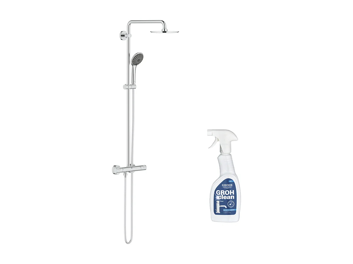 Colonne de douche avec mitigeur thermostatique GROHE Vitalio Joy System 210 Quickfix  + Nettoyant GroheClean