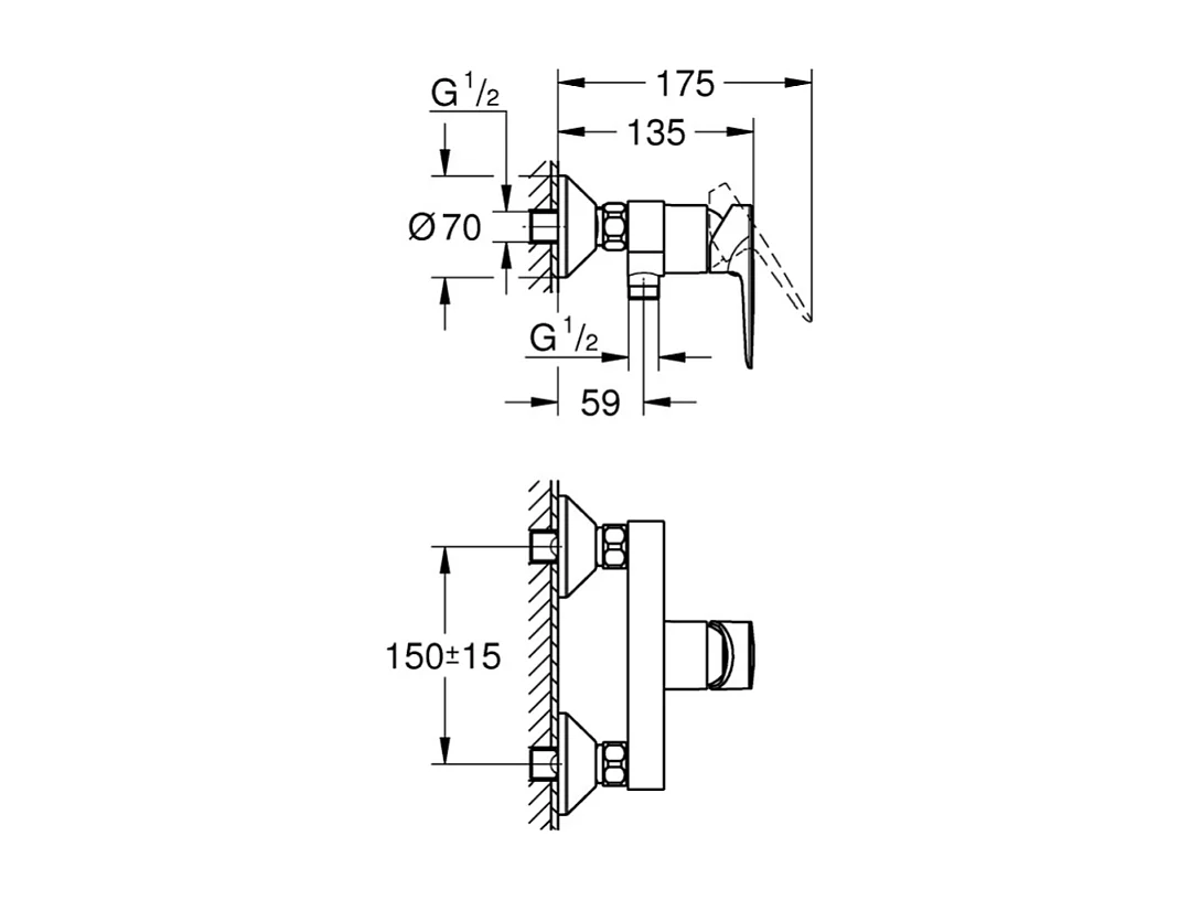 Mitigeur de douche mécanique GROHE Startedge + nettoyant