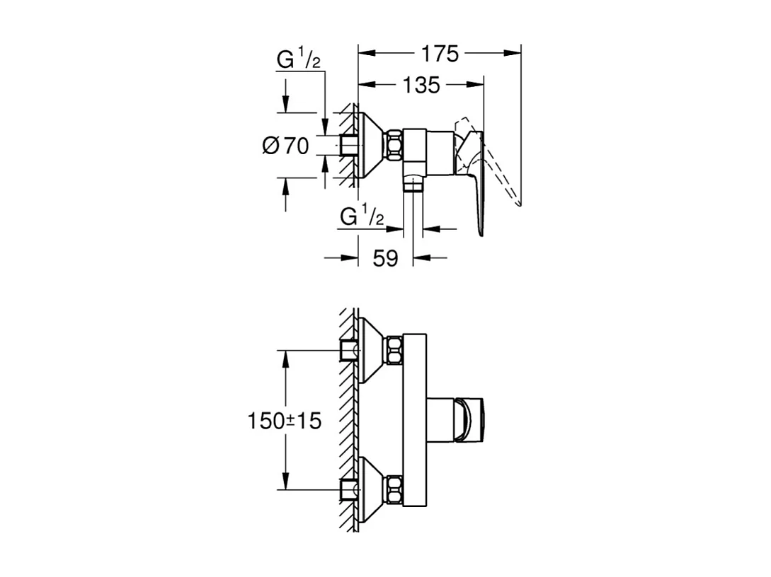 Mitigeur de douche mécanique GROHE Startedge + nettoyant