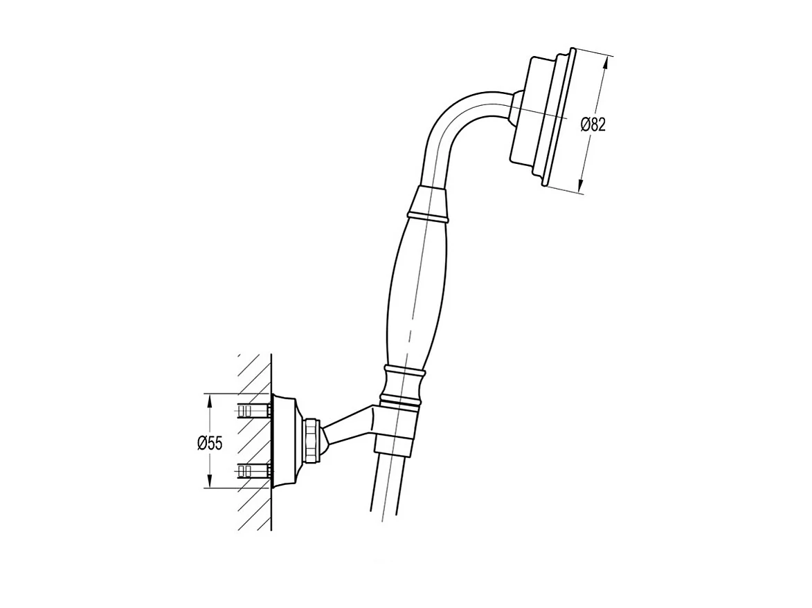 Douchette avec flexible et support mural PAINI Lady's chromé