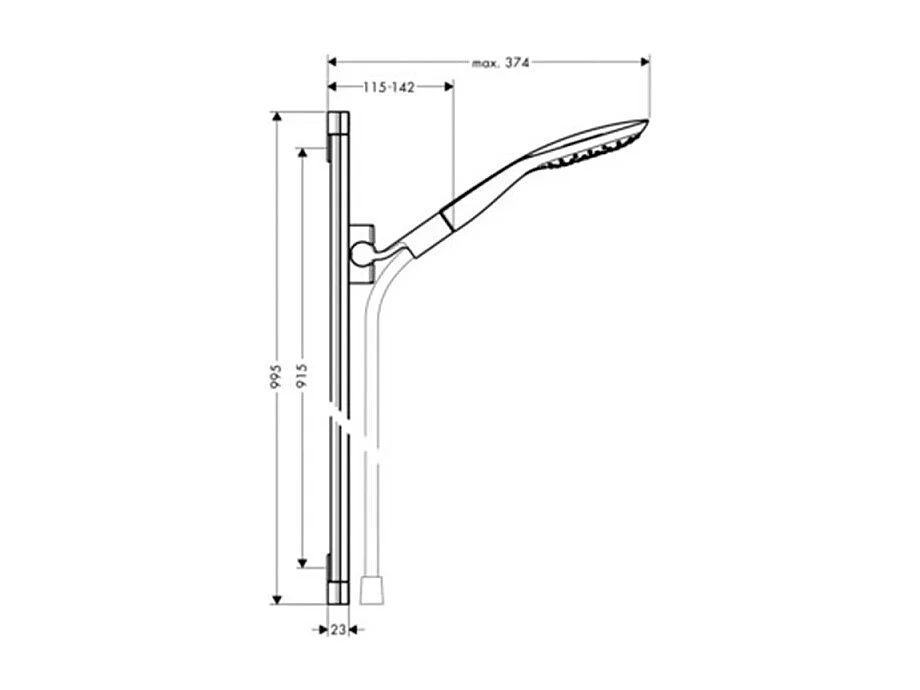 Set de douche avec barre Unica PuraVida 90 cm chromé Hansgrohe PuraVida