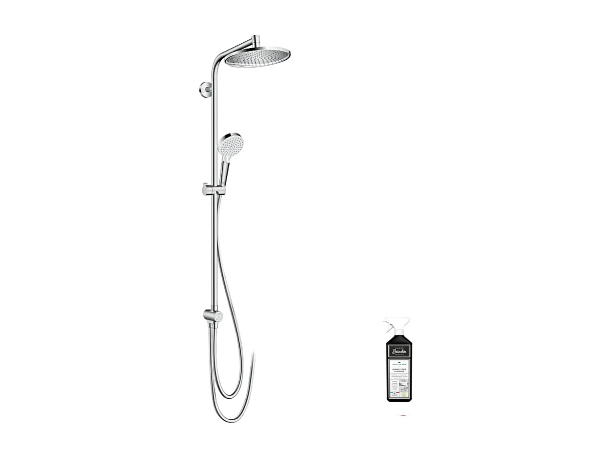 Colonne de douche HANSGROHE Crometta S 240 sans mitigeur + nettoyant Briochin