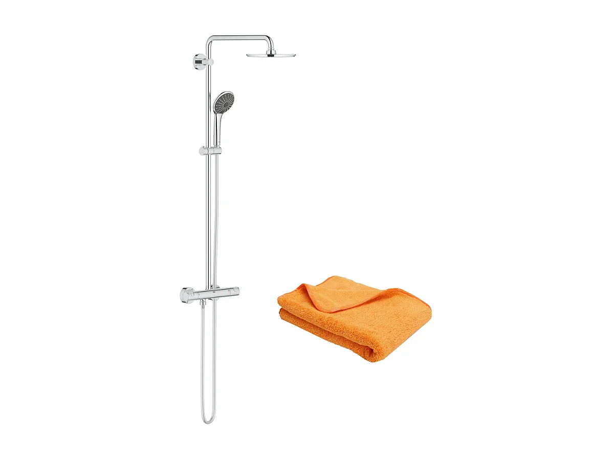 Colonne de douche avec mitigeur thermostatique GROHE Vitalio Joy System 210 Quickfix  + microfibre