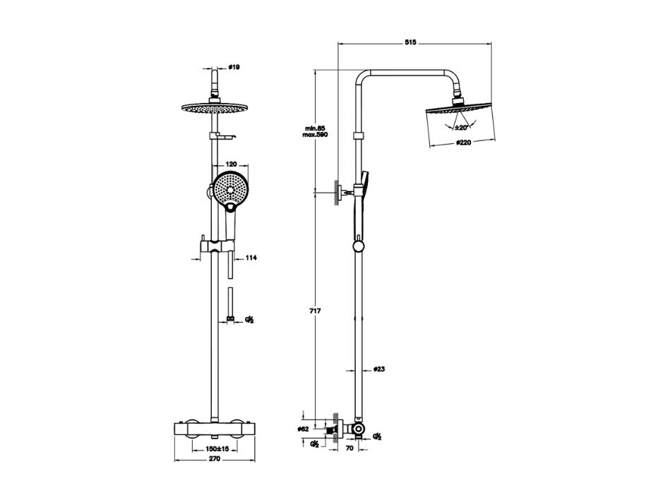 Colonne De Douche Vitra Aquaheat Joy