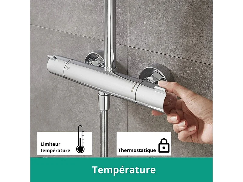 Colonne de douche thermostatique HANSGROHE Raindance S 240 chromé