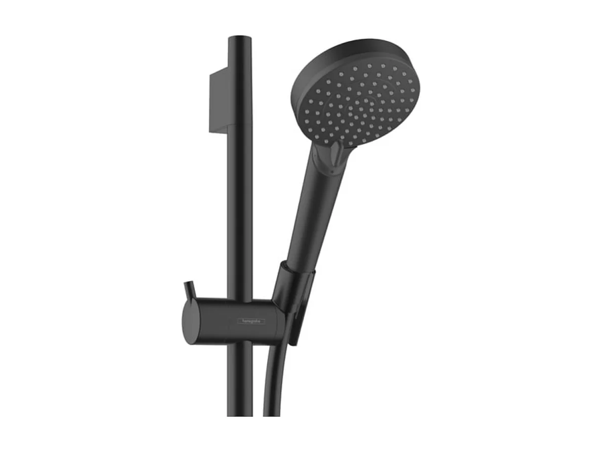 Pommeau de douche HANSGROHE Vernis Blend 2 jets barre + flexible noir mat