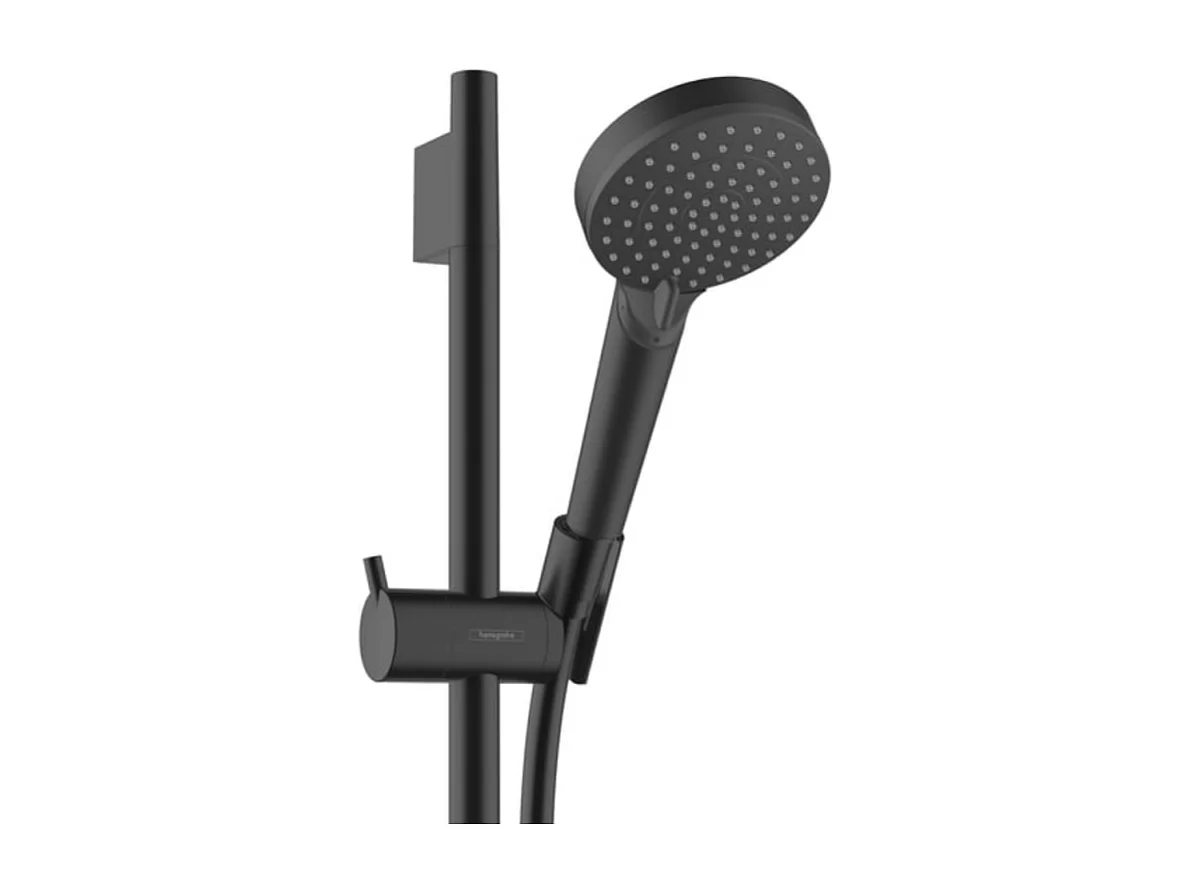 Pommeau de douche HANSGROHE Vernis Blend 2 jets barre + flexible noir mat