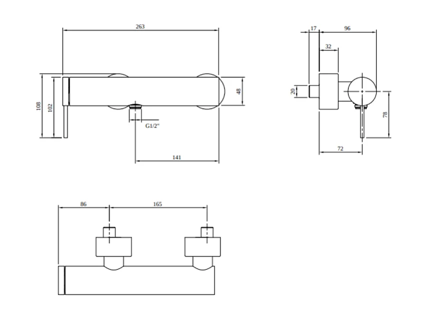 Mitigeur mécanique douche VILLEROY ET BOCH Loop & Friends Noir mat