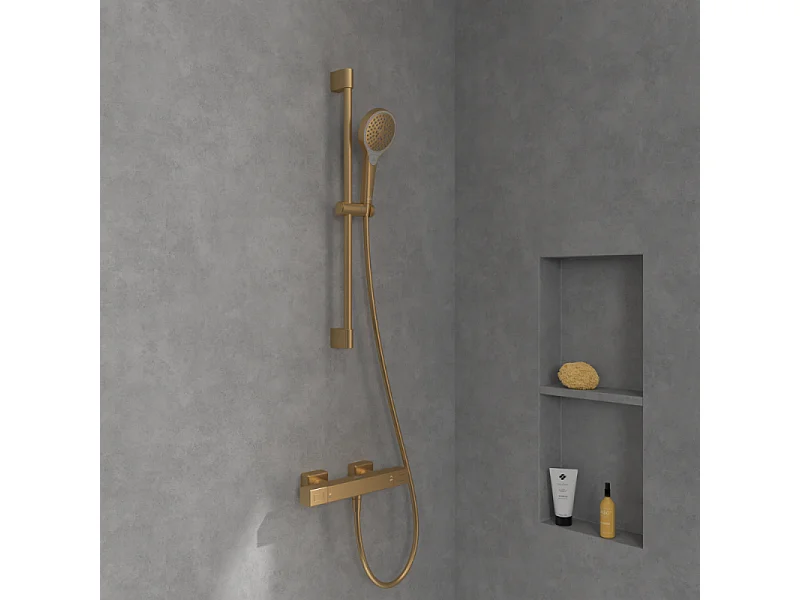 Mitigeur douche thermostatique VILLEROY ET BOCH Universal rectangle Or brossé