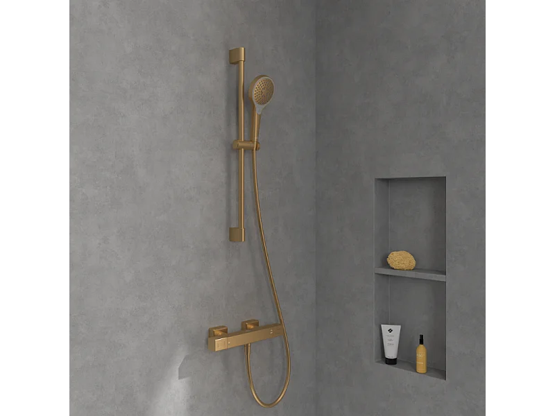 Mitigeur douche thermostatique VILLEROY ET BOCH Universal rectangle Or brossé