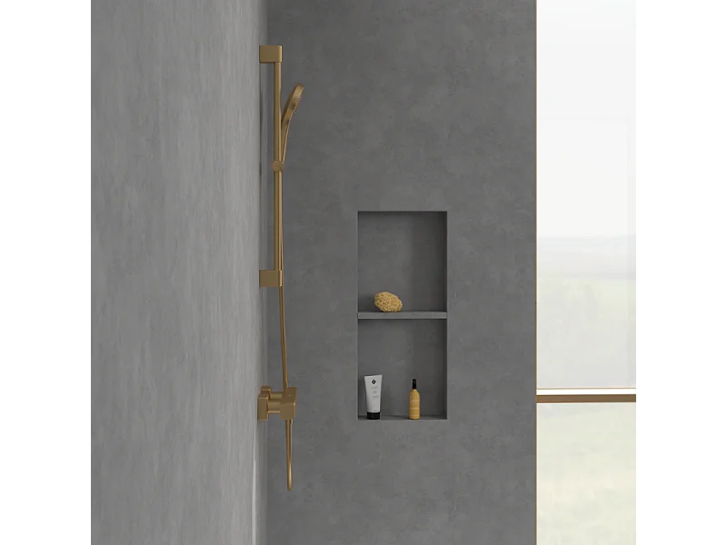 Mitigeur douche thermostatique VILLEROY ET BOCH Universal rectangle Or brossé