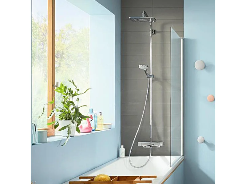 Colonne bain douche thermostatique HANSGROHE Croma E 280 chromée + nettoyant Briochin