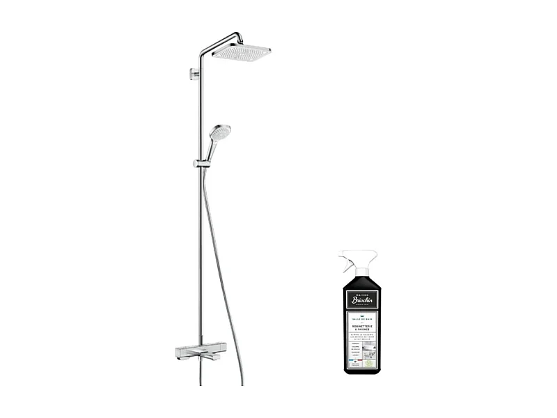 Colonne bain douche thermostatique HANSGROHE Croma E 280 chromée + nettoyant Briochin