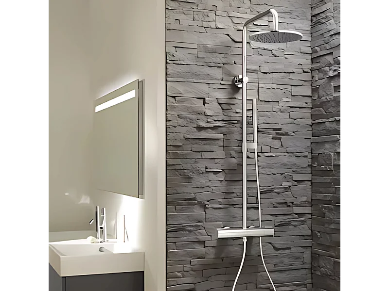 Colonne de douche thermostatique JACOB DELAFON Toobi + nettoyant Briochin