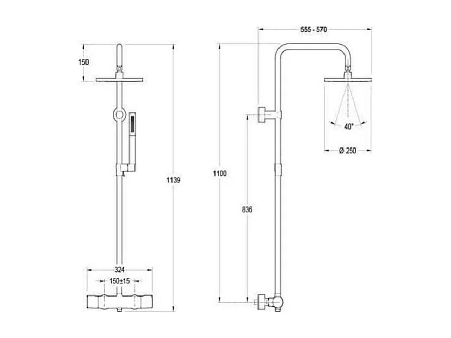 Colonne de douche thermostatique JACOB DELAFON Toobi + nettoyant Briochin
