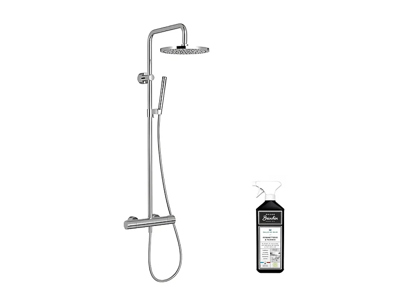 Colonne de douche thermostatique JACOB DELAFON Toobi + nettoyant Briochin