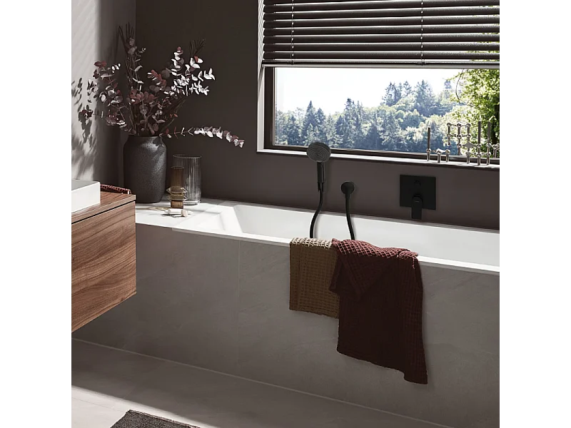 Pommeau de douche HANSGROHE Pulsify Select S 3jet Relaxation avec support et flexible 160 cm noir mat