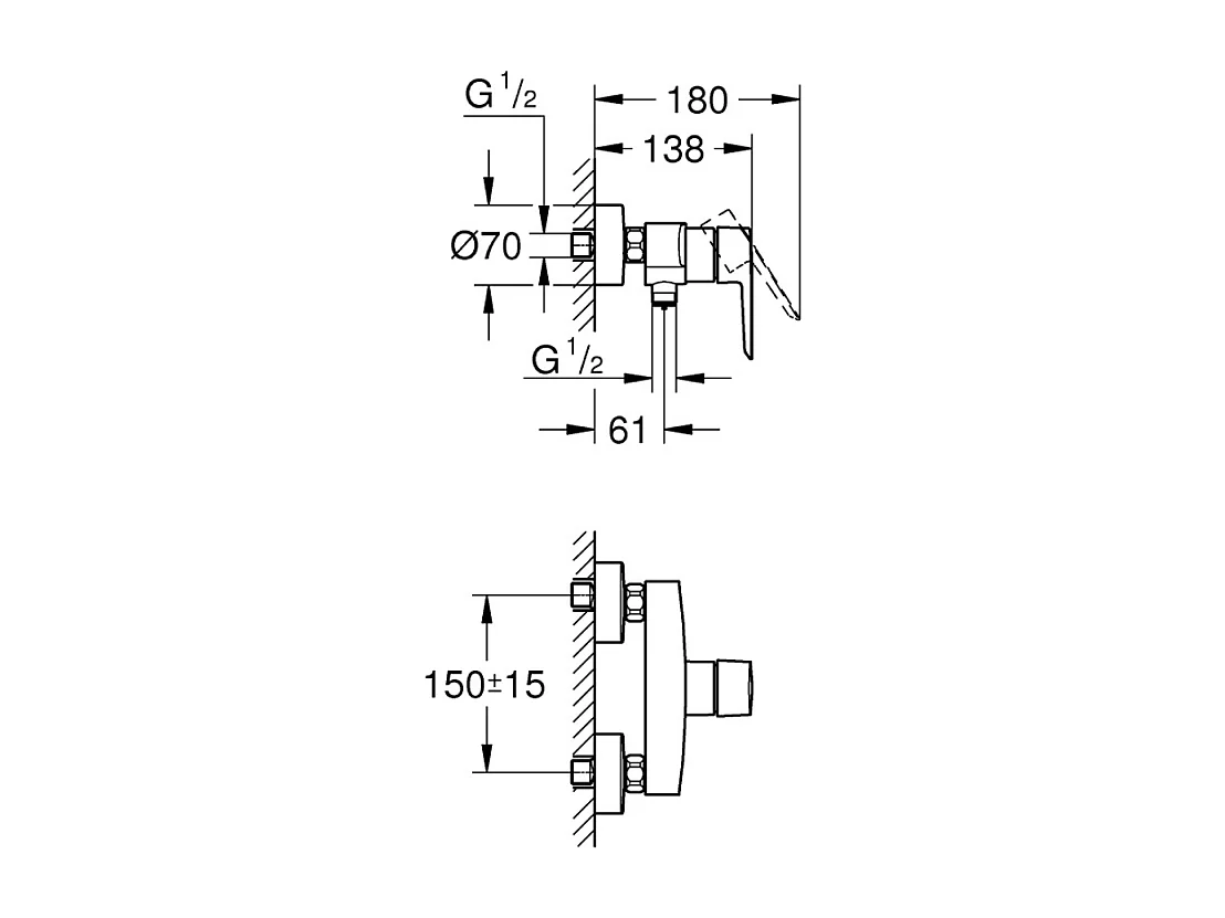 Mitigeur douche mécanique GROHE Quickfix Start 2021 + microfibre