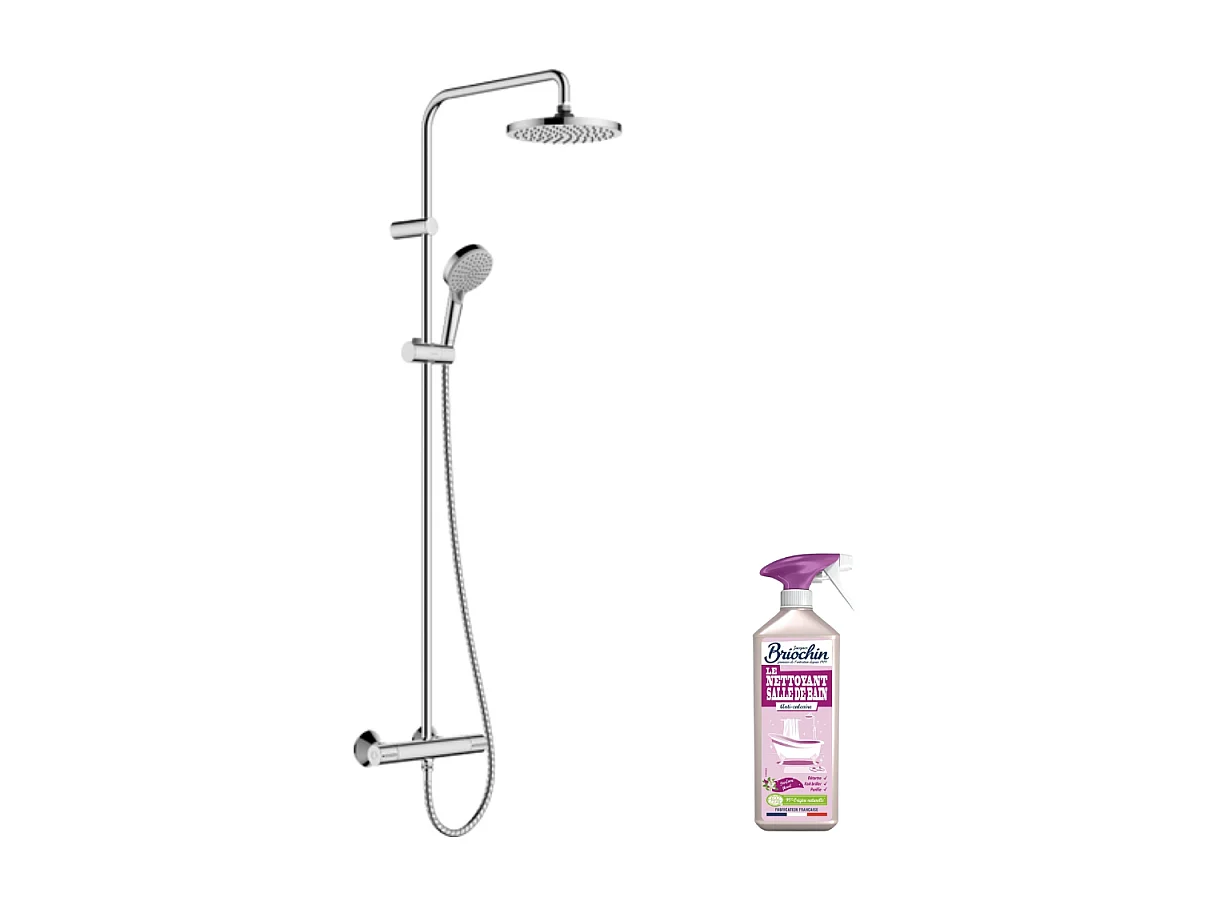 Colonne de douche thermostatique HANSGROHE Vernis Blend 2 jets + nettoyant