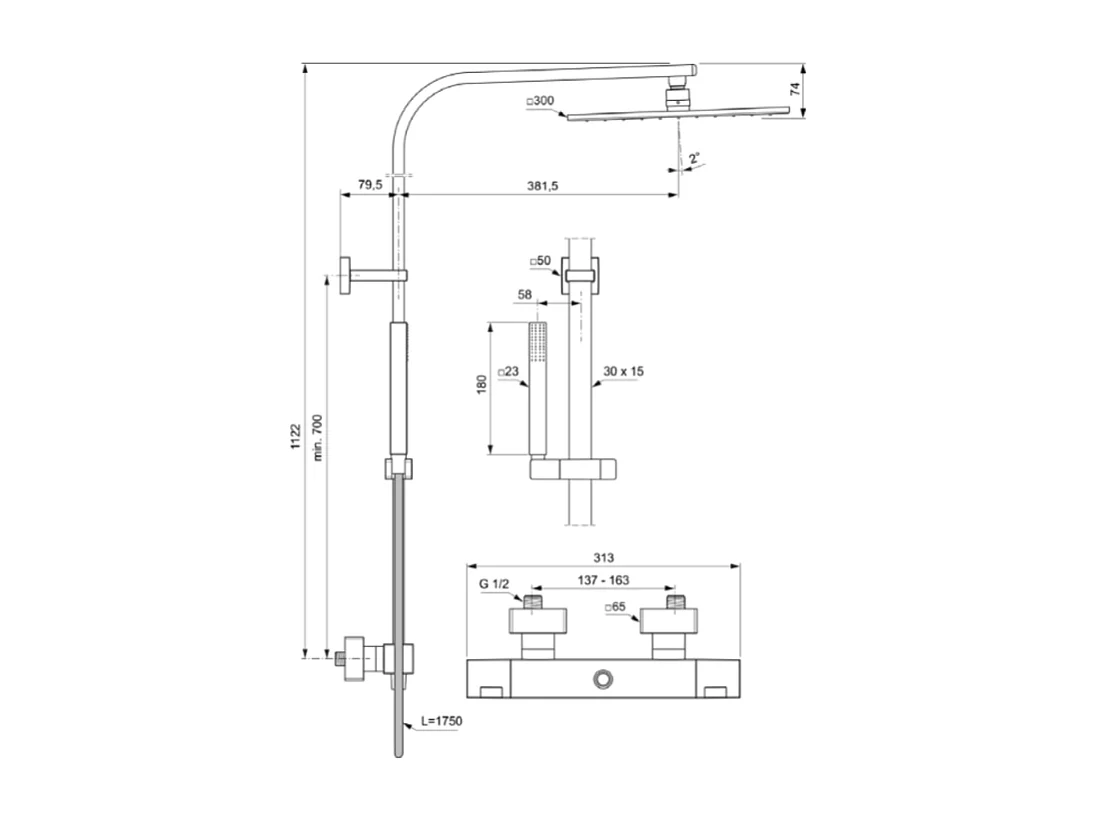 Colonne douche thermostatique IDEAL STANDARD Ceratherm C100 + Nettoyant BRIOCHIN Ecocert