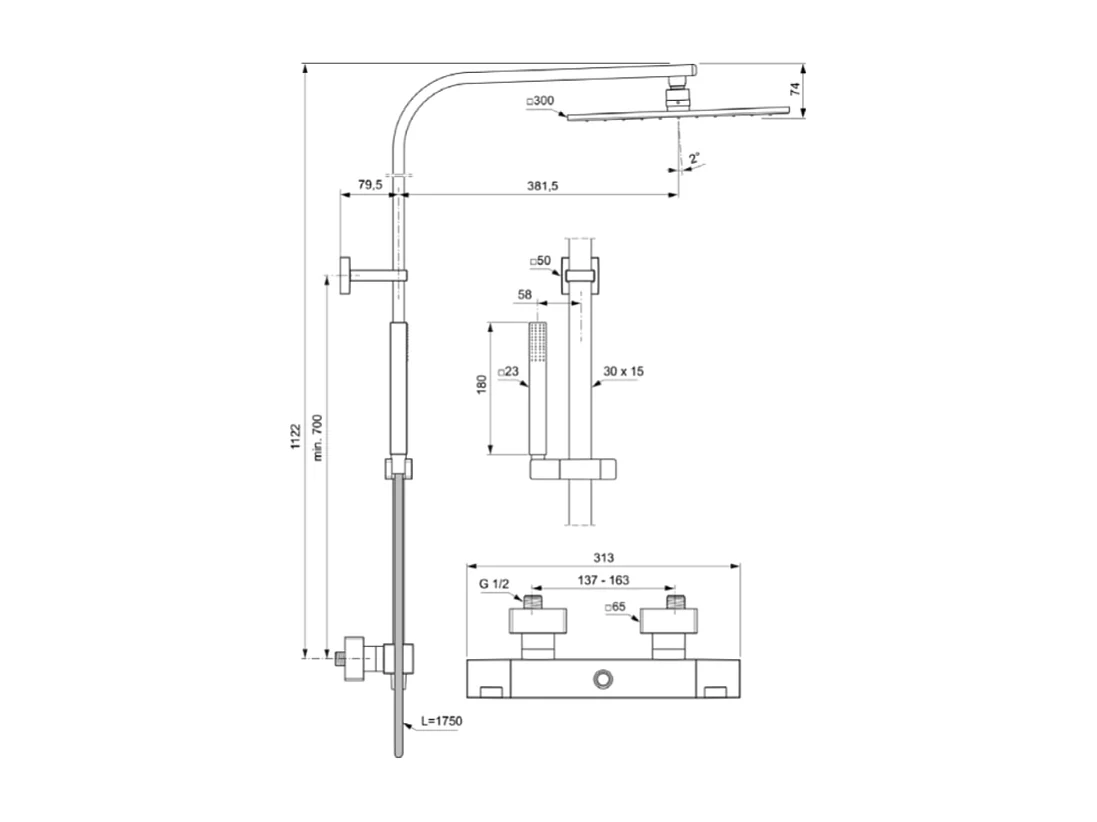 Colonne douche thermostatique IDEAL STANDARD Ceratherm C100 + Nettoyant BRIOCHIN Ecocert
