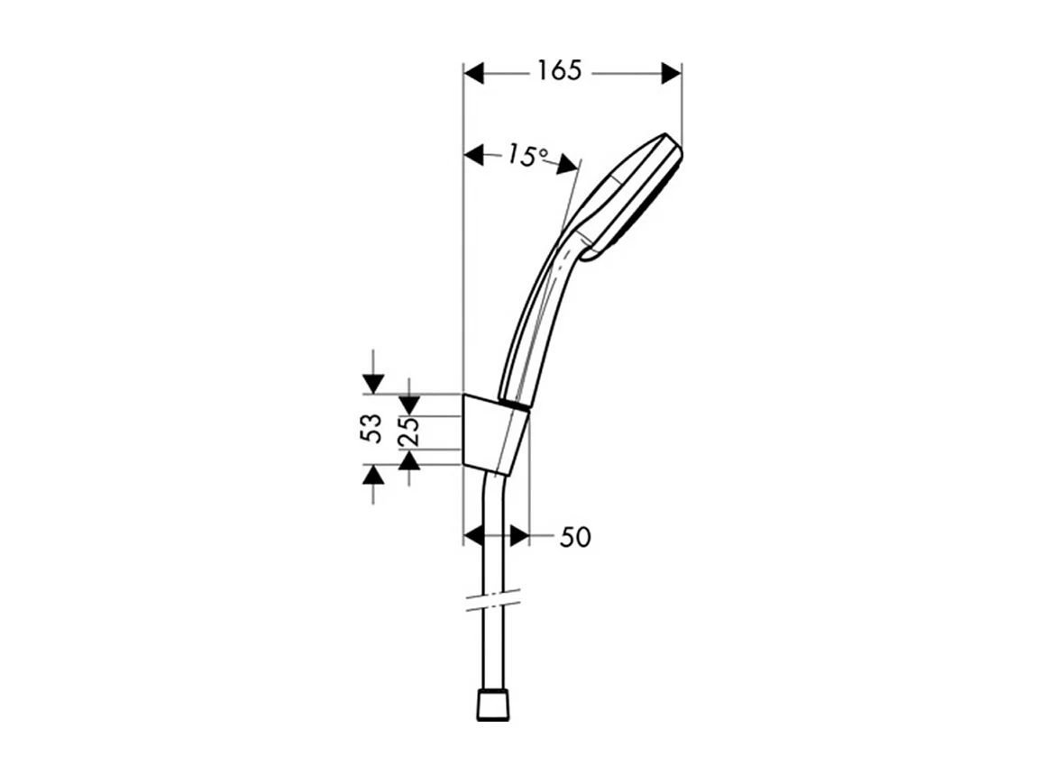 Ensemble support mural et douchette Vario avec flexible de douche 125 cm chromé Hansgrohe Croma 100